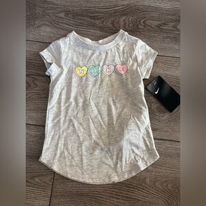 Nike Kids Gray T-Shirt with Heart Design